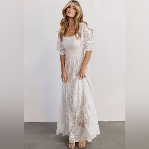 Baltic Born White Lace Maxi Dress
